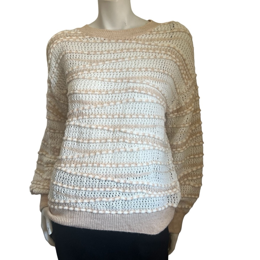 Anthropologie Open-Stitch Checkered Sweater Size Small - Picture 3 of 13